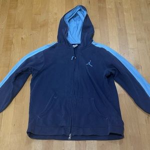 Jordan Zip Up Hoodie Jacket~ Two Tone Blue.~ Boys sz Large